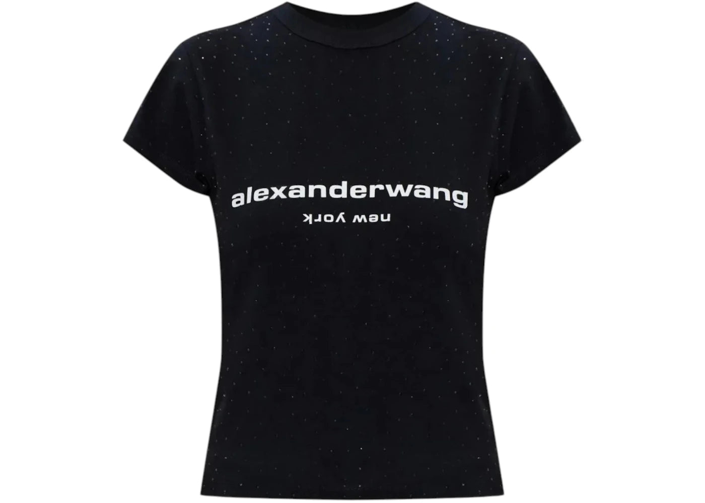 Alexander Wang Women's Hotfix Logo Baby Tee Black - vue secondaire A