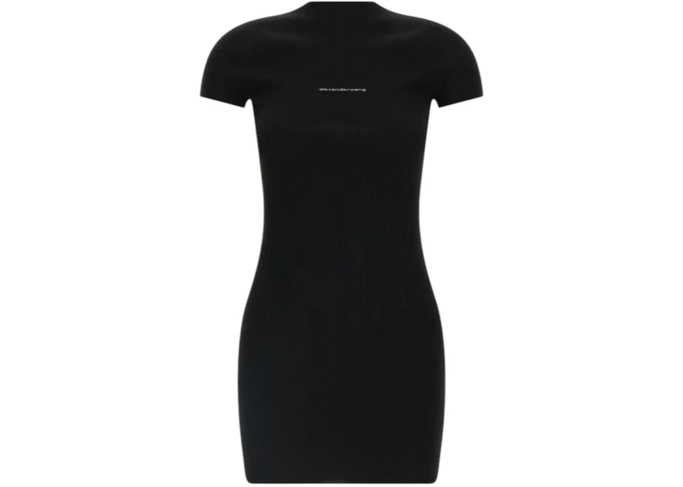 Alexander Wang Women's Jacquard Logo Short Sleeve Crewneck Mini Dress Black - vue 360