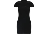 Alexander Wang Women's Jacquard Logo Short Sleeve Crewneck Mini Dress Black