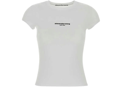 Alexander Wang Women's Logo Print Fitted Tee White