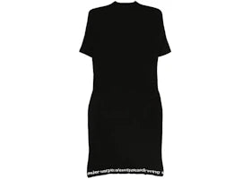 Alexander Wang Women's Logo Ribbed Ss Dress Black - vue 360
