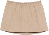 Alexander Wang Women's Mid-Rise Mini Logo Elastic Skirt Warm Taupe