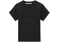 Alexander Wang Women's Mirrored Logo Print Shrunken Tee Washed Black