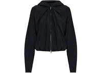 Alexander Wang Women's Pleated Neckline Hoodie Black