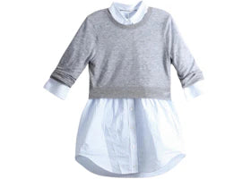 Alexander Wang Women's Sheer Button Up Crewneck Heather Grey - vue 360