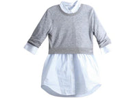 Alexander Wang Women's Sheer Button Up Crewneck Heather Grey