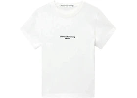 Alexander Wang Women's Shrunken Short Sleeve Logo P Rint Tee White