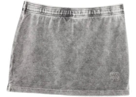 Alexanderwang.t Women's Mid Rise Mini Embossed Logo Skirt Washed Alloy - vue 360