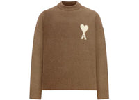 Ami Paris Alpaca Ami De Coeur Crewneck Sweater Brown