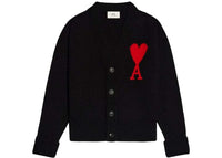 Ami Paris Ami De Coeur Strickjacke Schwarz/Rot