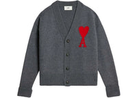 Ami Paris Ami De Coeur Strickjacke Dunkelgrau