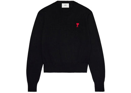 Ami Paris Ami De Coeur Embroidery Crewneck Sweater Black