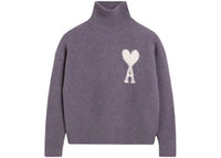 Ami Paris Ami De Coeur Funnel Neck Sweatshirt Lilac