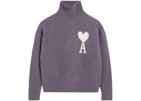 Ami Paris Ami De Coeur Funnel Neck Sweatshirt Lilac