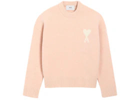 Ami Paris Ami De Coeur Logo Crewneck Sweater Pink - vue 360