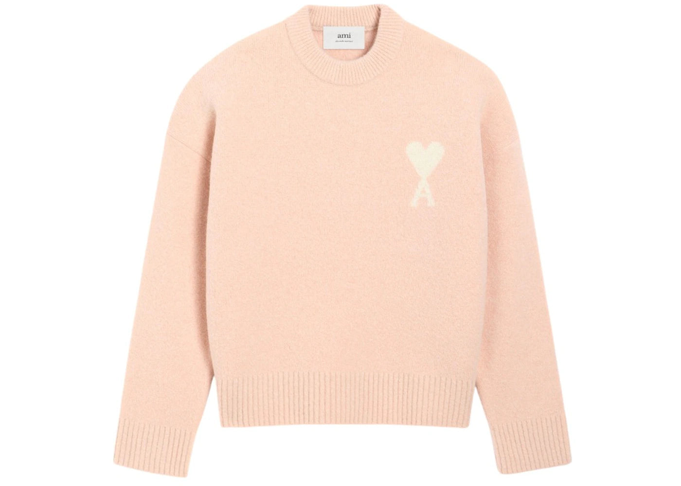Ami Paris Ami De Coeur Logo Crewneck Sweater Pink - vue secondaire A
