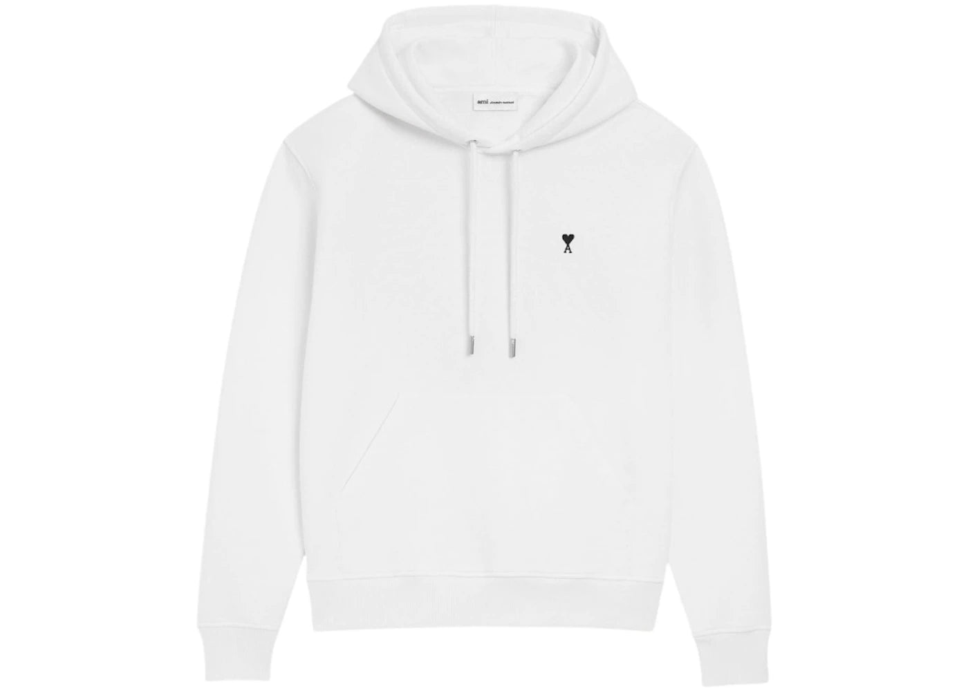 Ami Paris Ami De Coeur Logo Hoodie White - vue 360