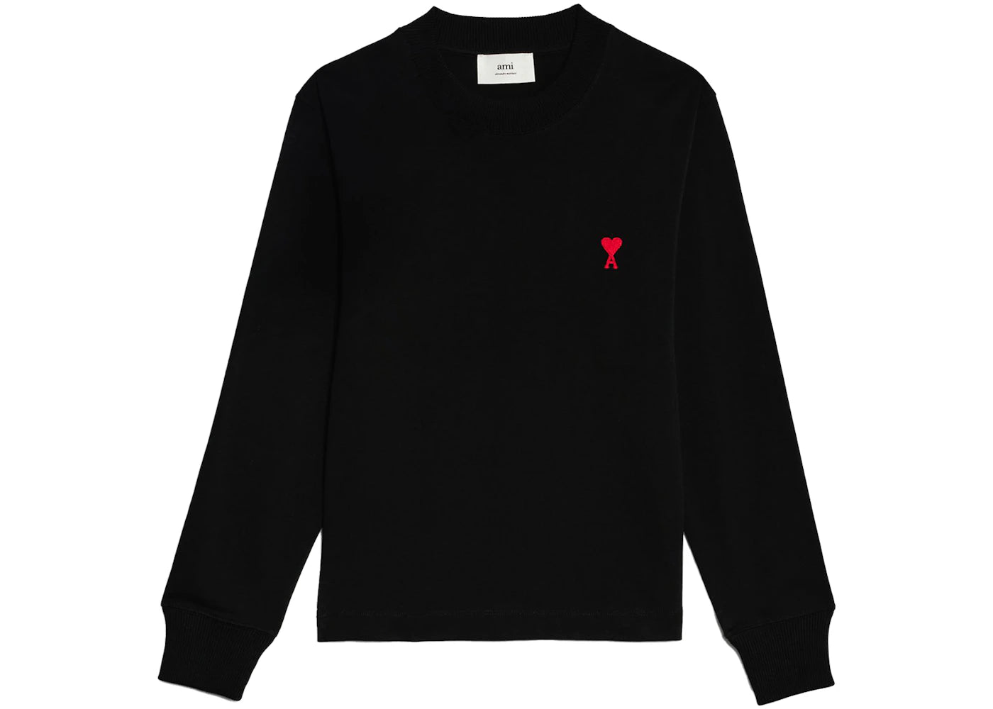 Ami Paris Ami De Coeur Long Sleeved T-shirt Black