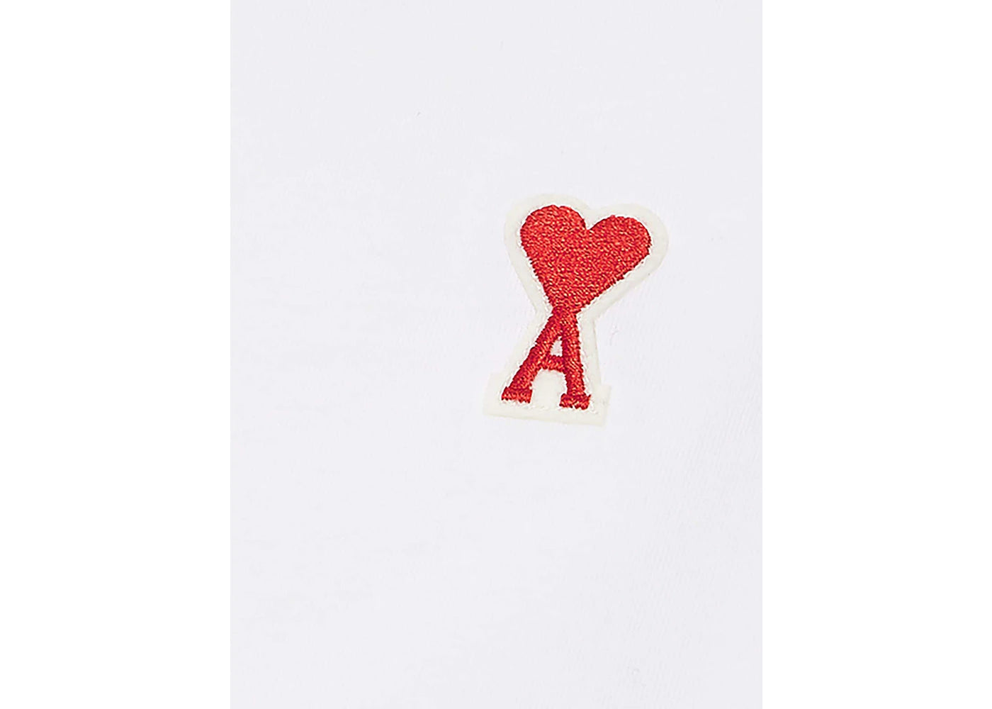 Ami Paris Ami De Coeur Patch Logo Classic Fit T-Shirt Weiß/Rot - vue secondaire A