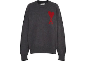 Ami Paris Ami De Coeur Sweater Dark Grey - vue 360