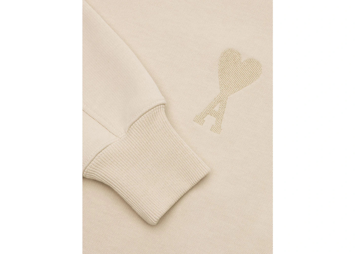 Ami Paris Ami De Coeur Tonal Boxy Fit Crewneck Beige - vue secondaire A