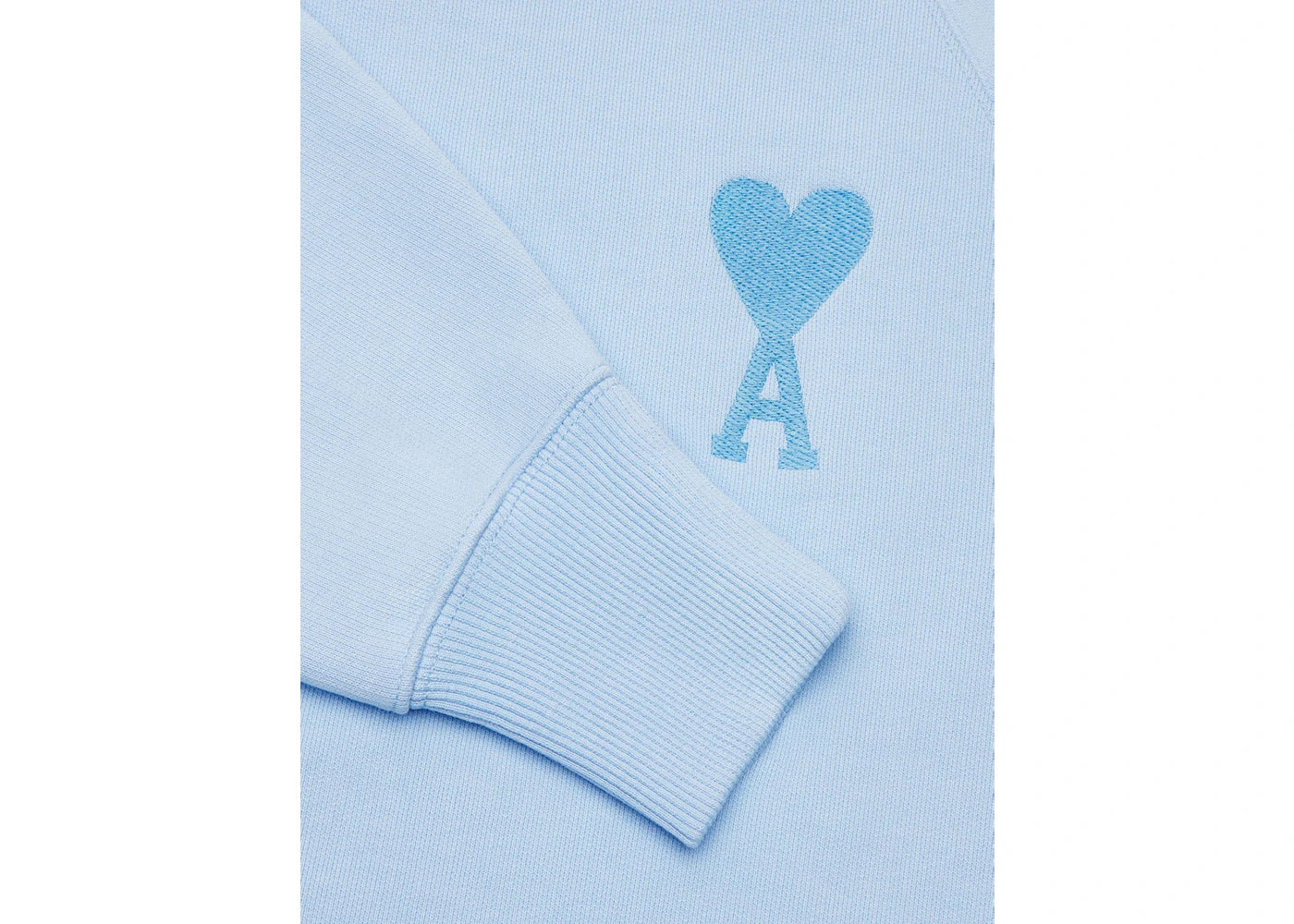 Ami Paris Ami De Coeur Tonal Boxy Fit Rundhalspullover Himmelblau - vue secondaire A