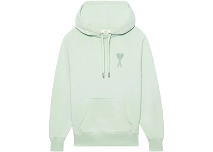 Ami Paris Ami De Coeur Tonal Hoodie Aqua