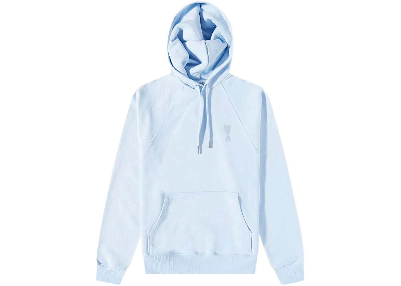 Ami Paris Ami De Coeur Tonal Popover Hoodie Sky Blue