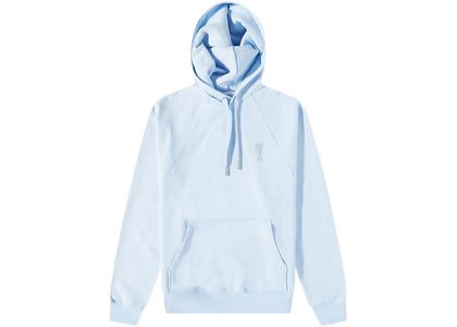 Ami Paris Ami De Coeur Tonal Popover Hoodie Sky Blue