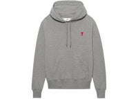 Ami Paris Ami De Coeur Classic Fit Hoodie Heather Grey/Red