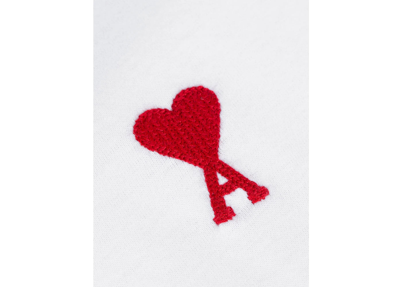 Ami Paris Ami De Coeur T-Shirt Klassische Passform Weiß/Rot - vue secondaire A