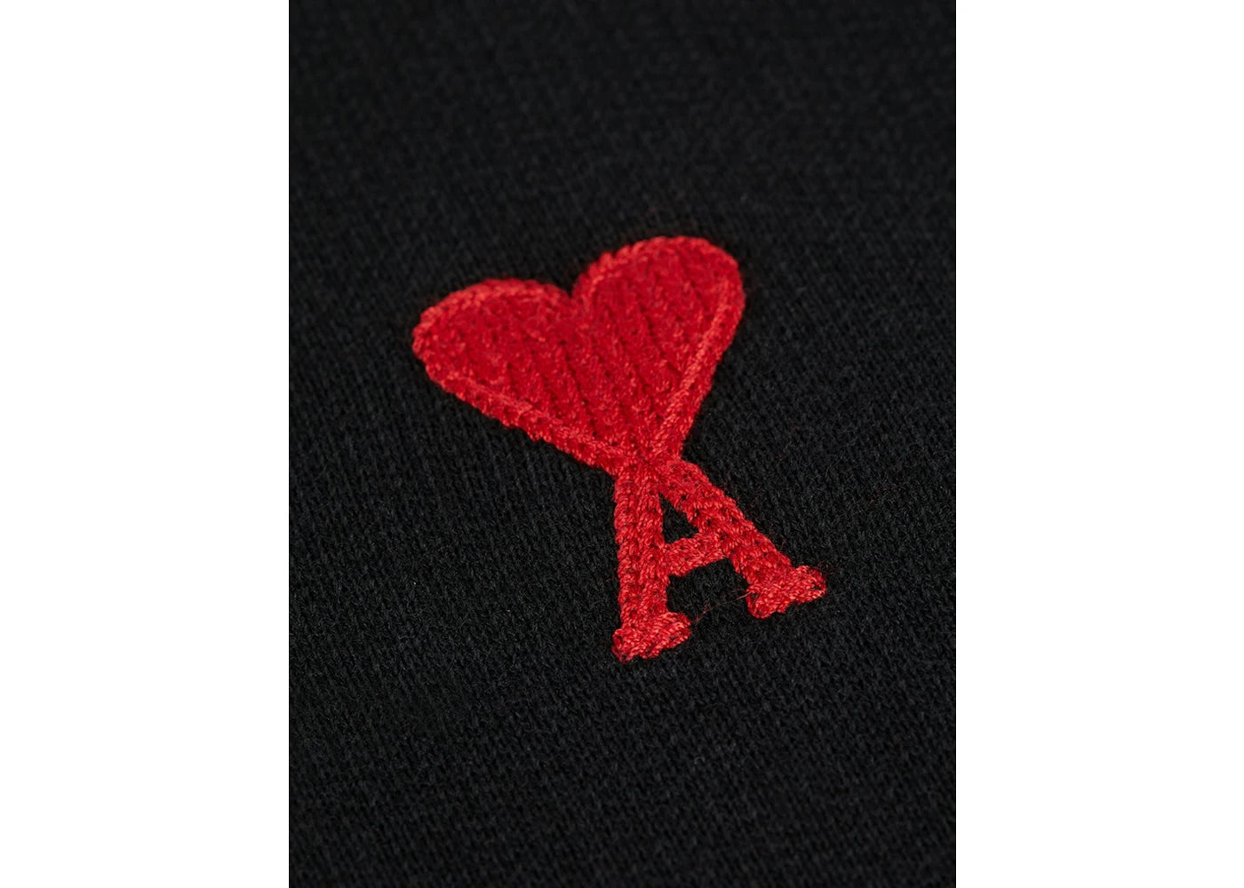 Ami Paris Ami De Coeur Kapuzenpullover mit Logo-Stickerei Schwarz/Rot - vue secondaire A