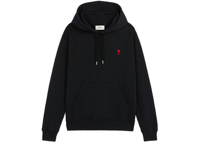 Ami Paris Ami De Coeur Kapuzenpullover mit Logo-Stickerei Schwarz/Rot
