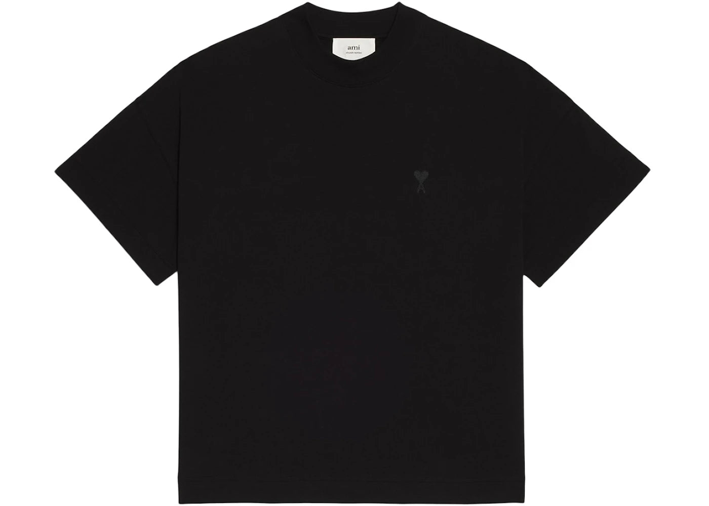Ami Paris Ami de Coeur Organic Cotton T-Shirt Black