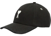 Ami Paris Black Cotton Ami De Coeur Felt Patch Cap Black