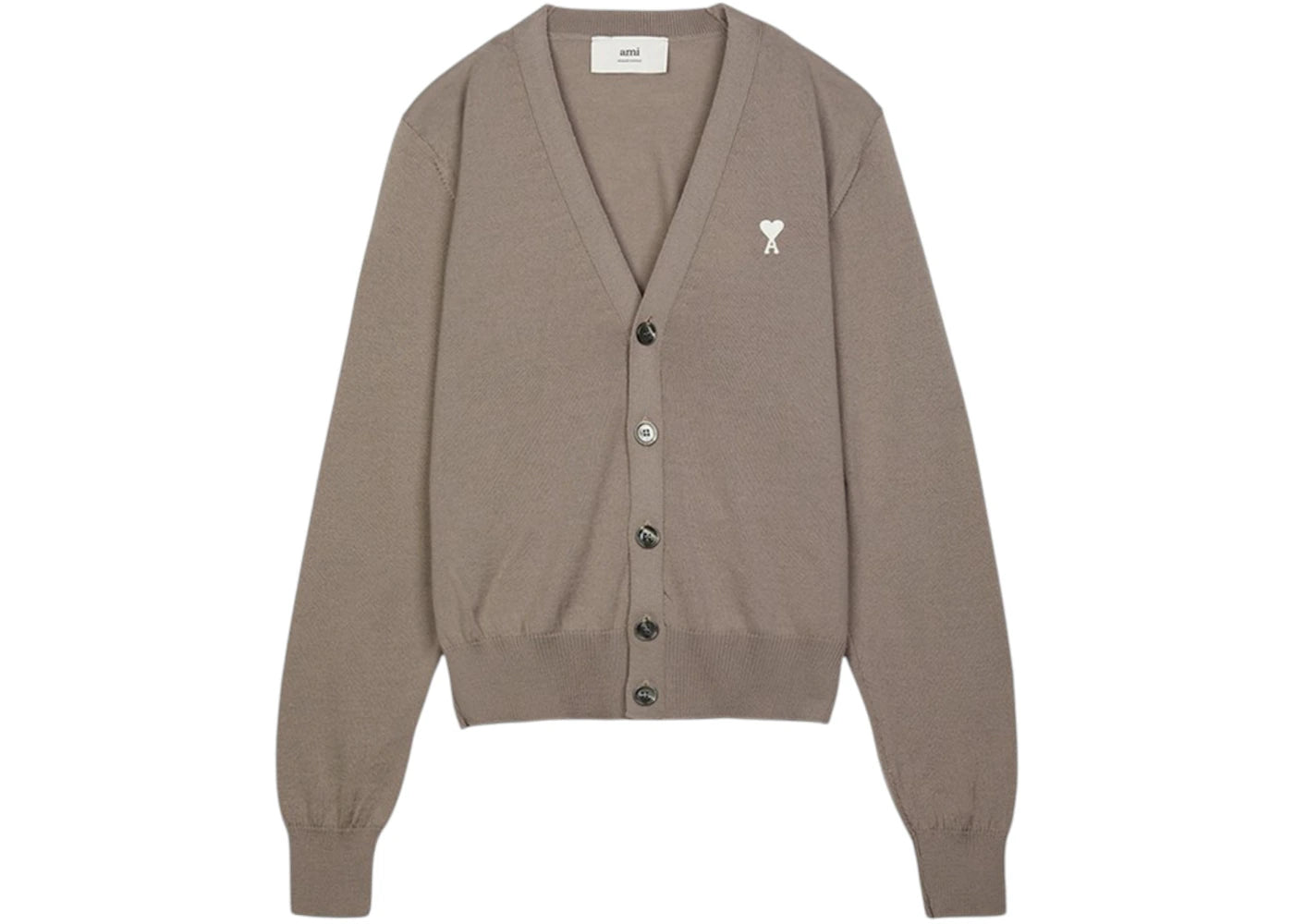 Ami Paris Logo Cardigan Beige - vue 360