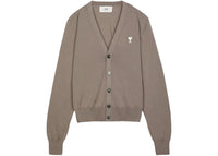 Ami Paris Logo Cardigan Beige