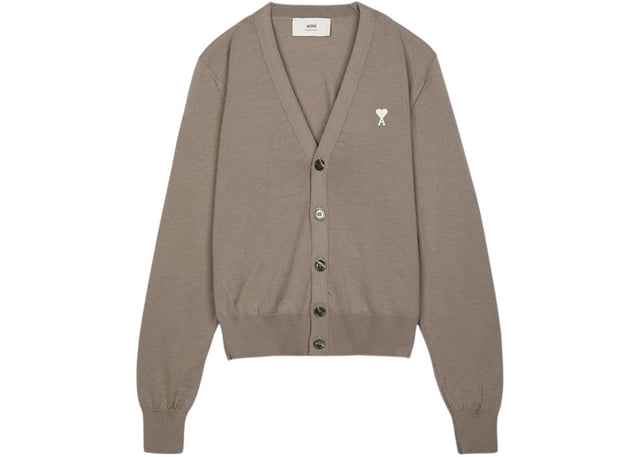 Ami Paris Logo Cardigan Beige