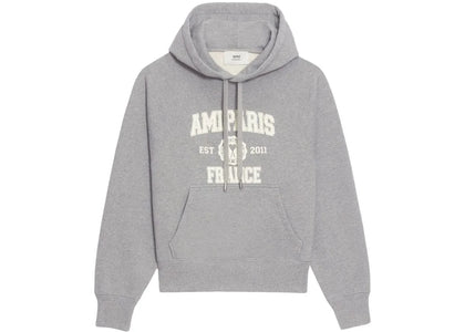 Ami Paris Logo Hoodie Grey