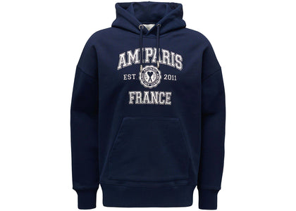 Ami Paris Logo Hoodie Marine Blue
