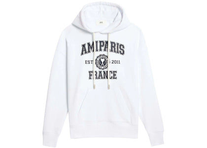 Ami Paris Logo Hoodie White