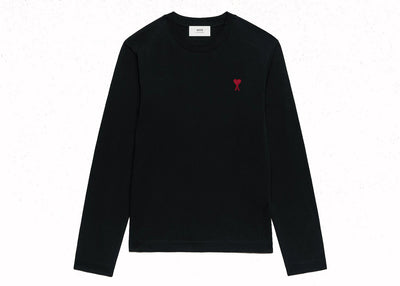 Ami Paris Long Sleeve Ami De Coeur T-Shirt Black