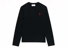 Ami Paris Long Sleeve Ami De Coeur T-Shirt Black - authentic Ami Paris apparel