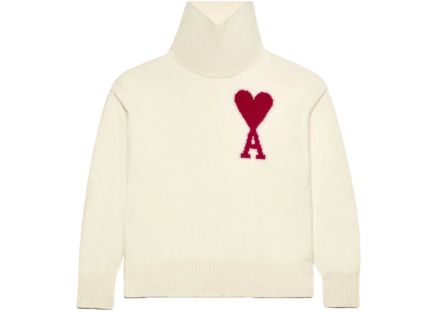 Ami Paris Red Ami De Coeur Sweater Off-White/Red