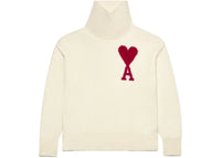Ami Paris Roter Ami De Coeur Pullover Off-White/Rot