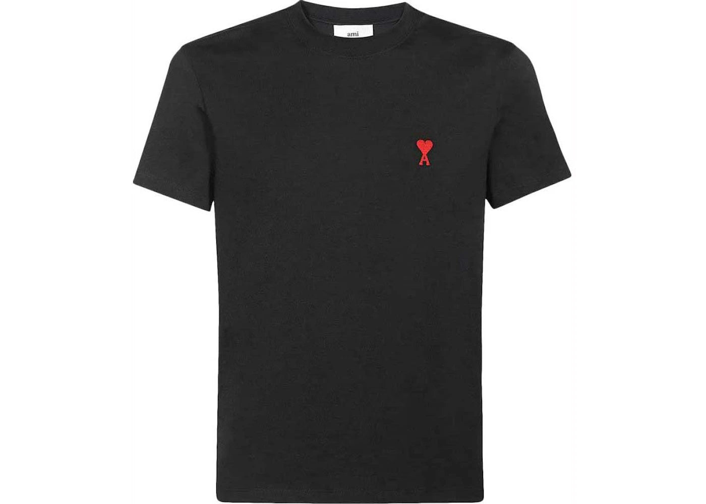 Ami Paris Kleines Rotes Ami De Coeur T-Shirt Schwarz - vue 360