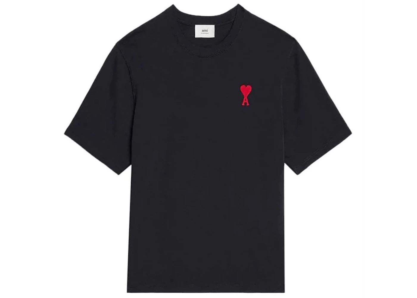 Ami Paris Tonal Ami De Coeur Kurzarm-T-Shirt Schwarz - vue 360
