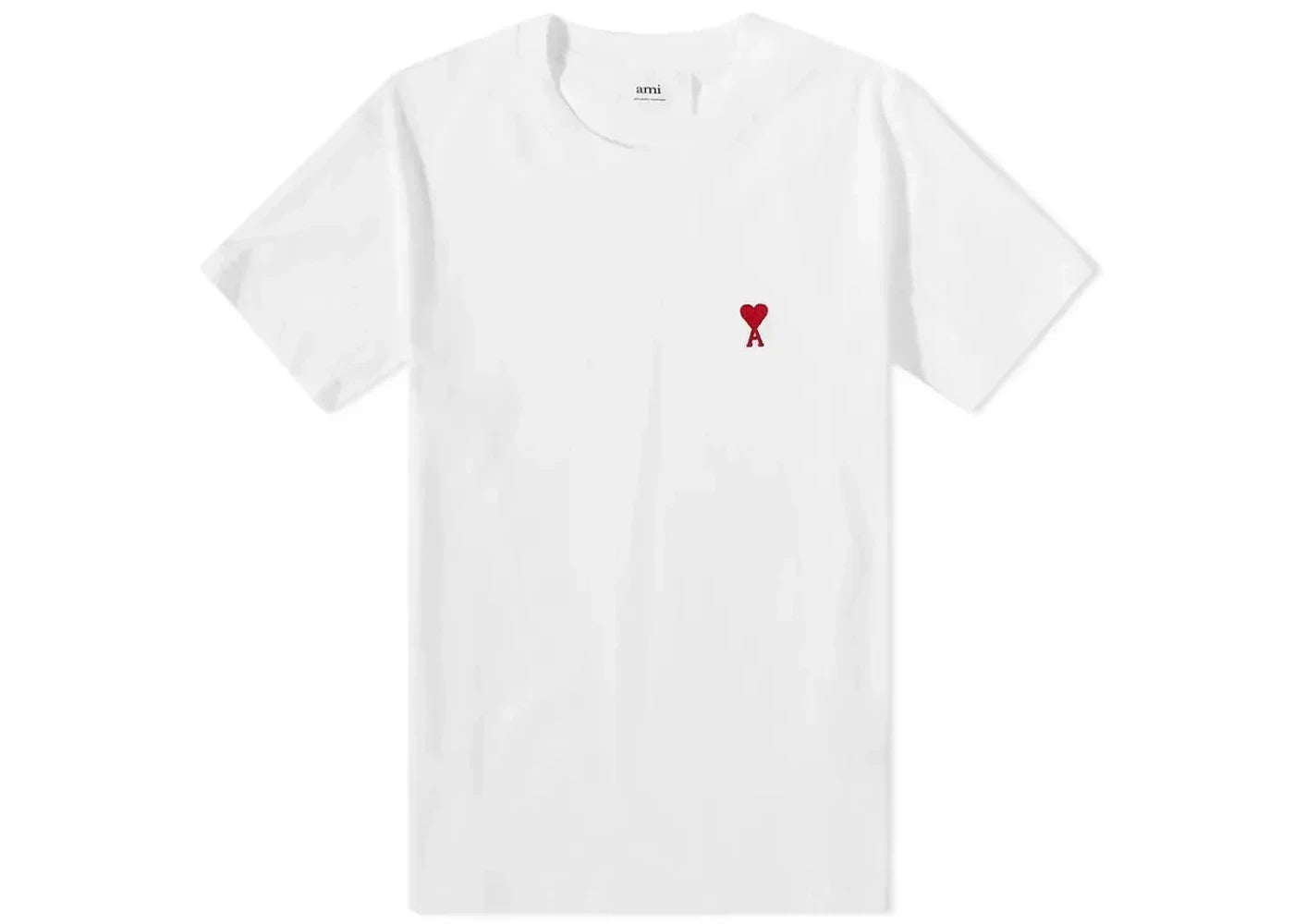 Ami Paris Tonal Ami De Coeur S/S T-Shirt Naturweiß/Rot - vue 360