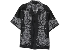 AMIRI Bandana Paint Bowling Shirt Black