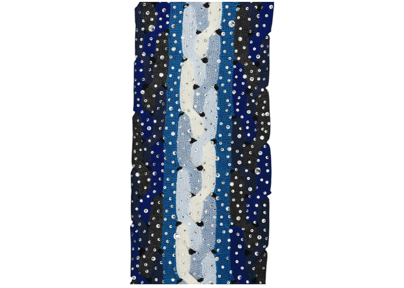AMIRI Crystal Cable Knit Polo Black/Blue - vue secondaire B